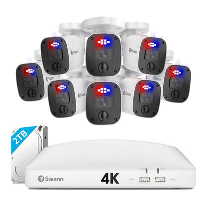 Swann 8 Channel 8 Camera 4K DVR Security Camera System 2TB SODVK-85680W8RL-US