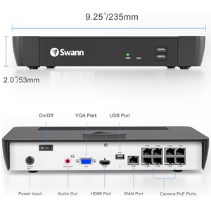 Swann 4K 8-Channel Security System NVR Recorder w 2TB HDD SRNVR-88580H-US