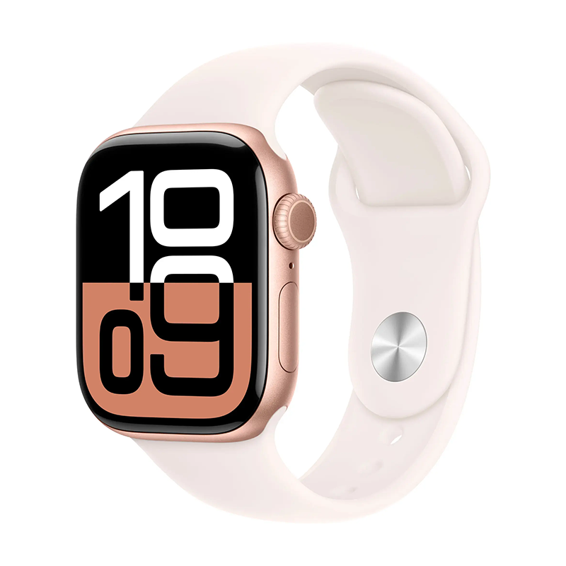 Apple Watch Series 10 42mm GPS Rose Gold Case w Light Blush Band S/M MWWH3LW/A