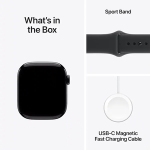 Apple Watch Series 11 GPS+Cellular 42mm Jet Black Case w Sport Band MF834LW/A