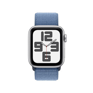 Apple Watch SE 2nd Gen (GPS) 40mm Silver Case w Winter Blue Sport Loop MRE33LL/A