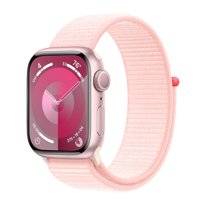 Apple Watch Series 9 41mm GPS Pink Case w/ Light Pink Sport Loop MR953LL/A