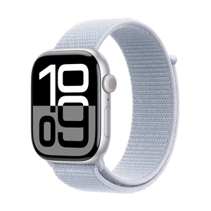 Apple Watch Series 10 46mm GPS Silver Case w Blue Cloud Sport Loop MWWN3LW/A