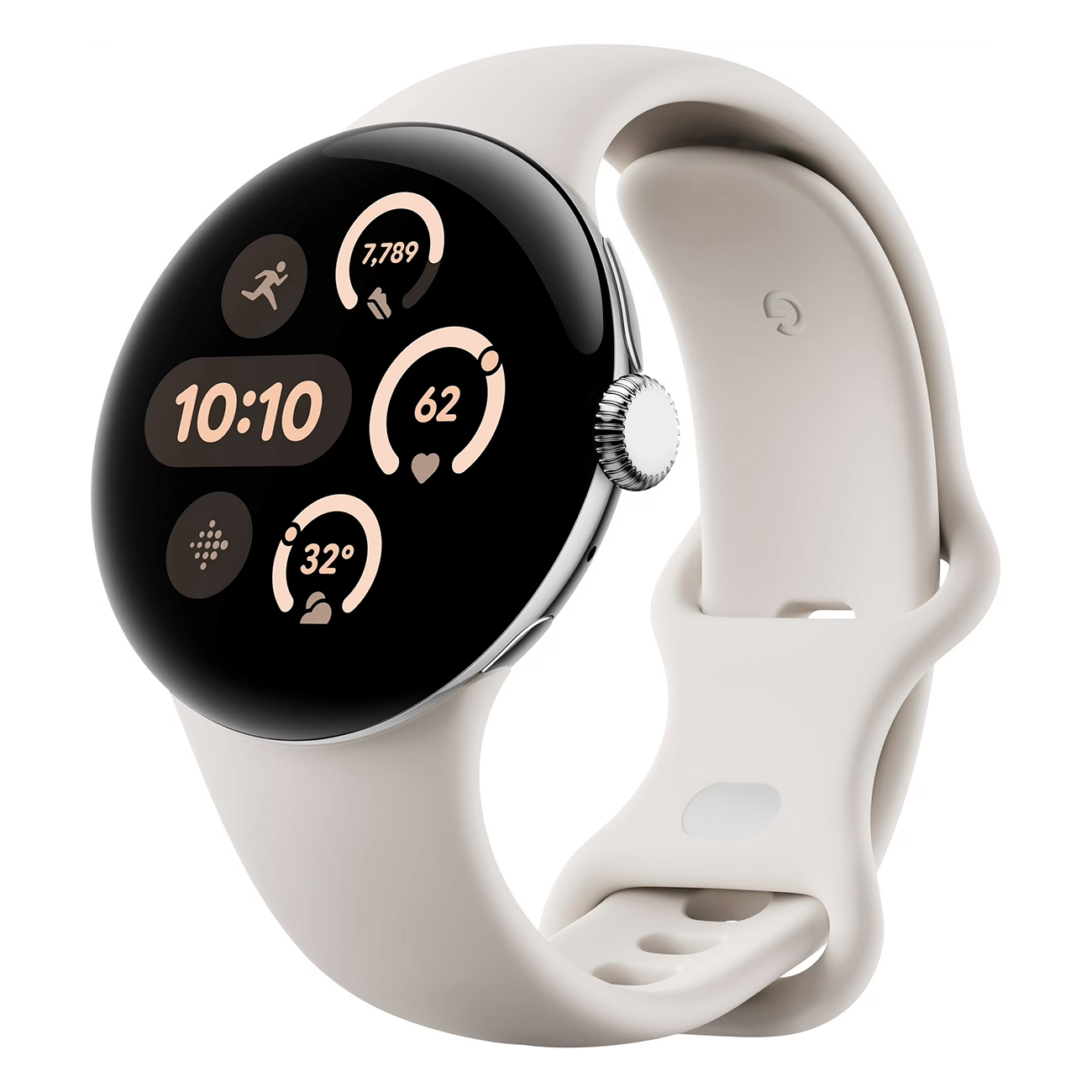 Google Pixel Watch 3 41mm GPS Cell Silver case w Porcelain Band GA05737-US