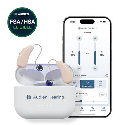 Audien Hearing Ion Pro 2 OTC Hearing Aids A2 Max Chip