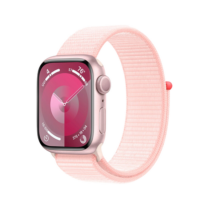 Apple Watch Series 9 41mm Pink Case w/ Light Pink Sport Loop MR953LL/A