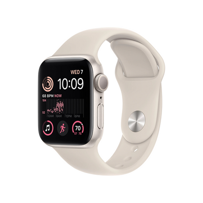Apple Watch SE 2nd Gen 40mm GPS Starlight Case w/ Starlight Band S/M MNT33LL/A