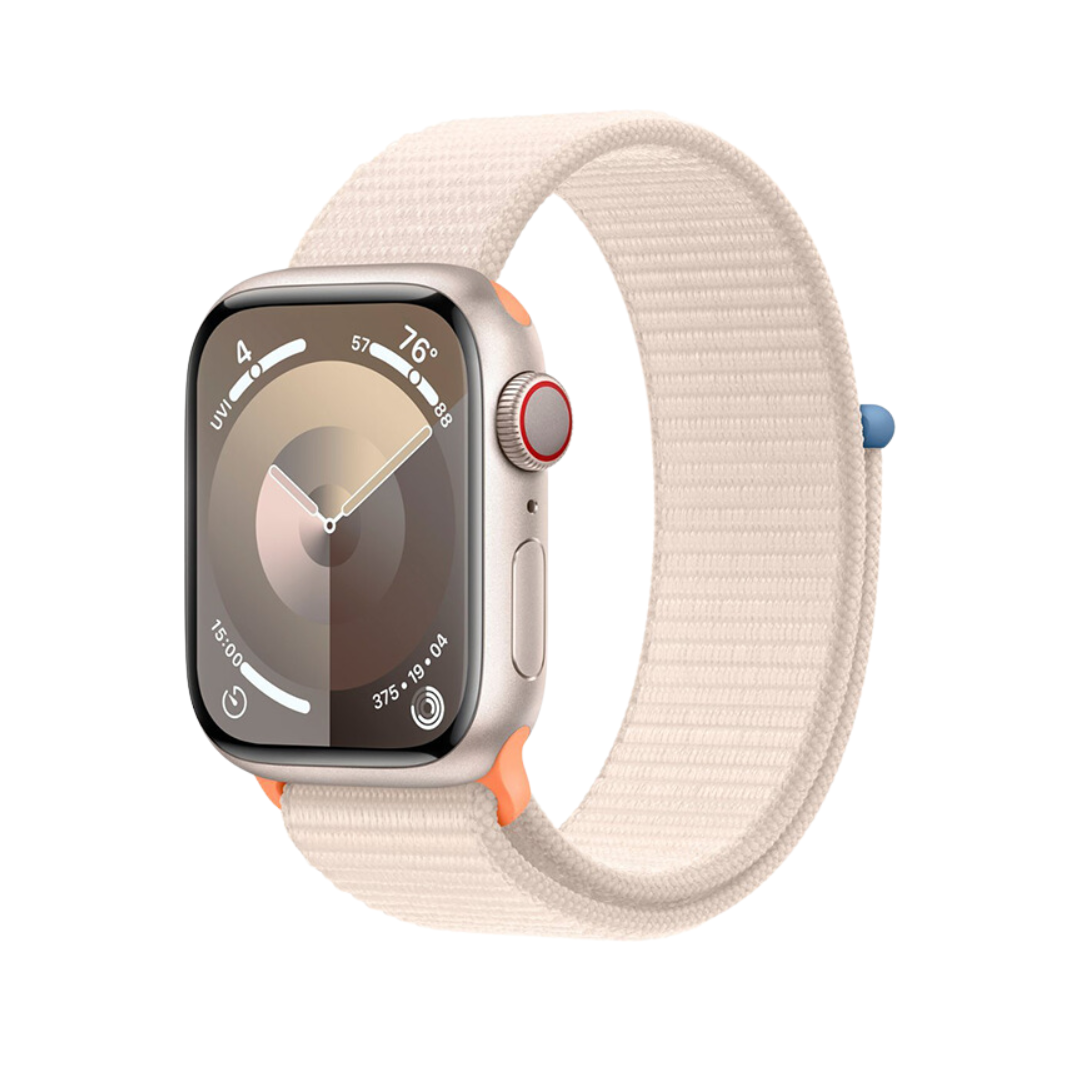 Apple Watch Series 9 41mm Cell Starlight Case w/ Starlight Sport Loop MRHQ3LL/A - quickshipelectronics