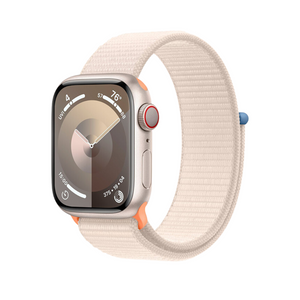 Apple Watch Series 9 41mm Cell Starlight Case w/ Starlight Sport Loop MRHQ3LL/A
