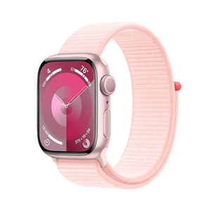 Apple Watch Series 9 41mm GPS + Cellular Pink Case w/ Pink Sport Loop MRJ13LL/A