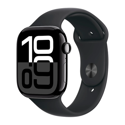 Apple Watch Series 10 46mm GPS Jet Black Case w Black Sport Band S/M MWWP3LW/A