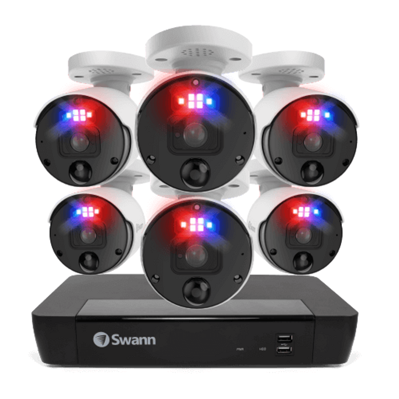 Swann Pro 6 Camera 8 Channel 4K UHD NVR Security System 2TB PoE SWNVK-889806-US