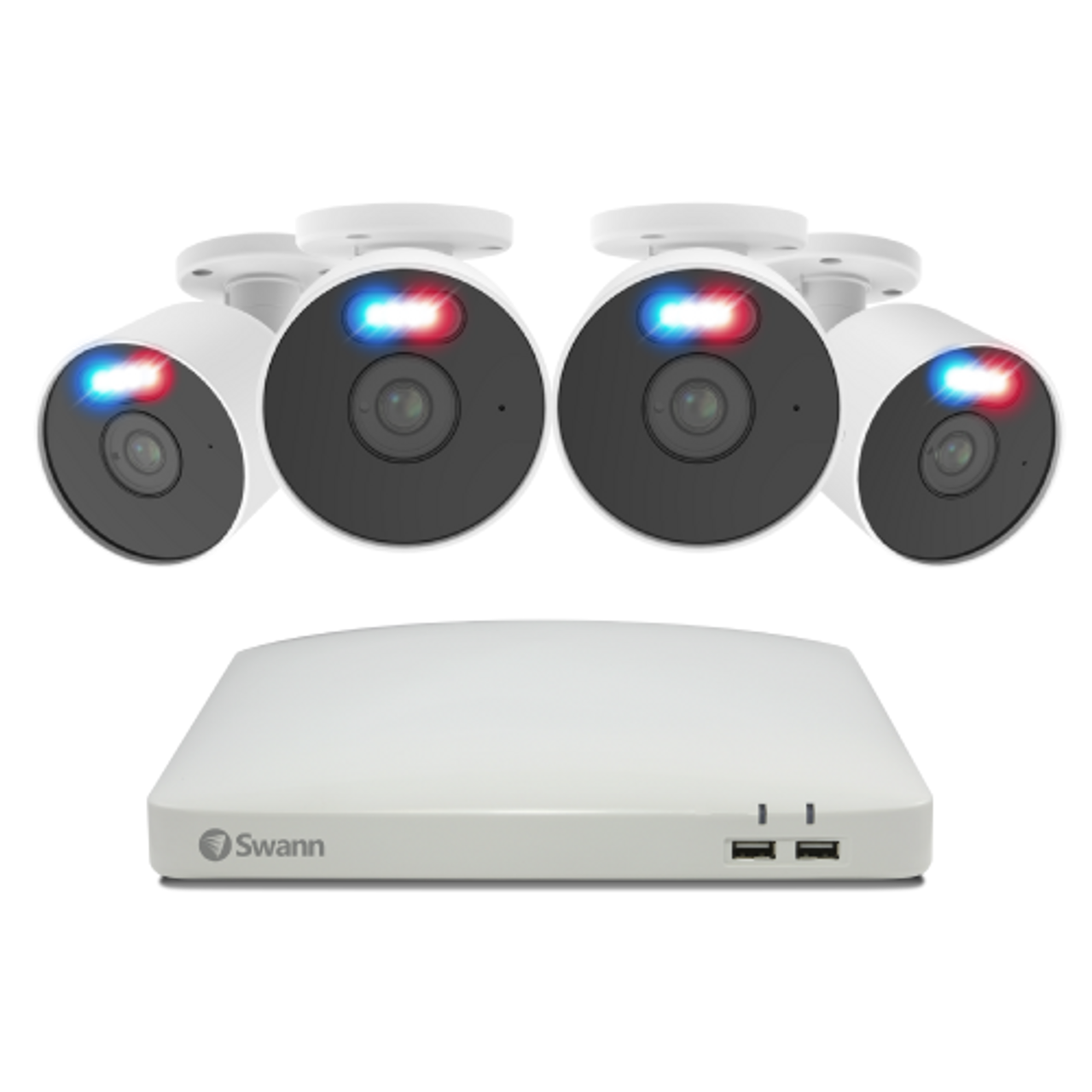 Swann 4 Camera 8 Channel 1080p FHD DVR Security System White SWDVK-84880W4AOC-US