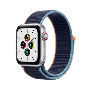 Apple Watch SE (GPS + Cellular) 40mm Silver Deep Navy Sport Loop Band MYE92LL/A