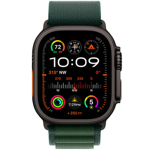 Apple Watch Ultra 2 49mm GPS Cell Black Titanium w Green Alpine Loop L MX4T3LW/A