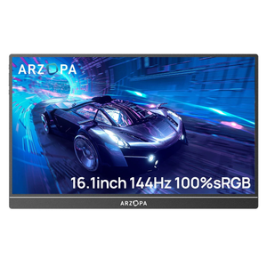 Arzopa 16.1" FHD IPS Display 144Hz 13ms Portable Gaming Monitor - Black Z1FC