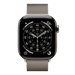 Apple Watch Series 11 42mm Cell Titanium Case w Natural Milanese Loop MF8P4LW/A