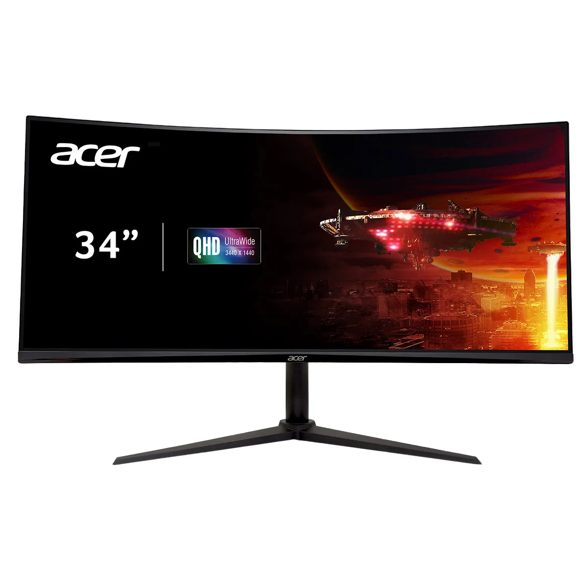 Acer Nitro 34" Class UWQHD 180Hz 1ms Curved Gaming Monitor Black XZ342CU