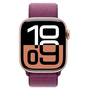 Apple Watch Series 10 42mm GPS + Cell Rose Gold Case w Plum Sport Loop MWXC3LW/A