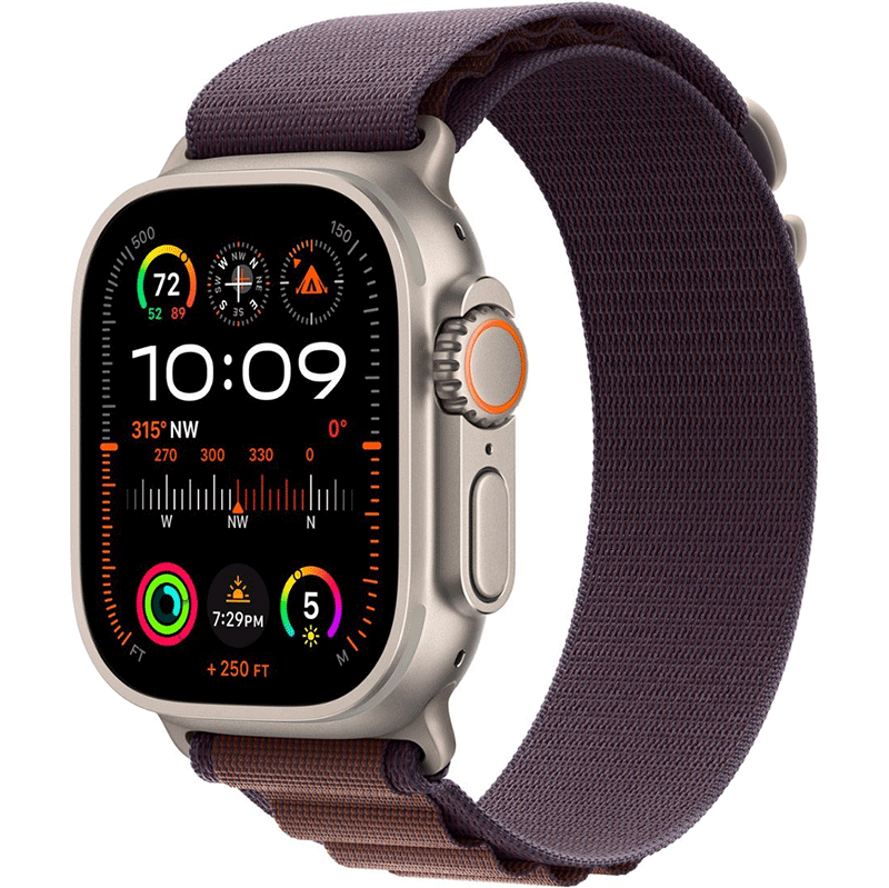 Apple Watch Ultra 2 Cellular 49mm Titanium Case w/ Indigo Alpine Loop MREW3LL/A