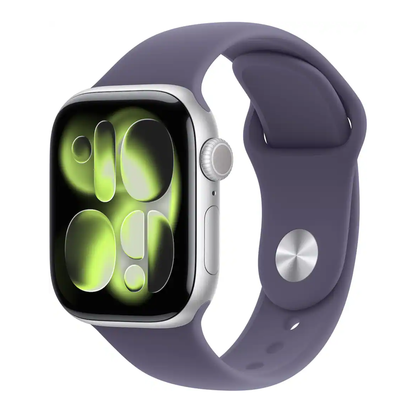 Apple Watch Series 11 42mm GPS Silver Case w Purple Fog Sport Band S/M MEU64LW/A