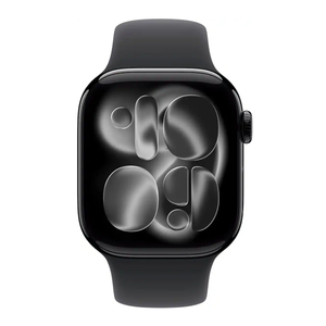 Apple Watch Series 11 42mm Cell Jet Black Case w Black Sport Band S/M MF834LW/A