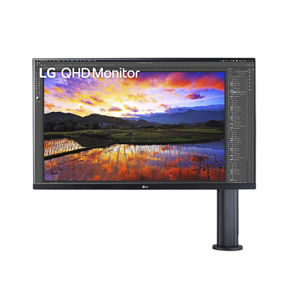 LG 32" QHD IPS 1440p Ergo Monitor 75hz 5ms ErgoStand with C-Clamp 32QP880-B