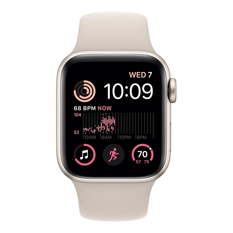 Apple Watch SE 2nd Gen 40mm GPS Starlight Case w/ Starlight Band S/M MNT33LL/A - quickshipelectronics