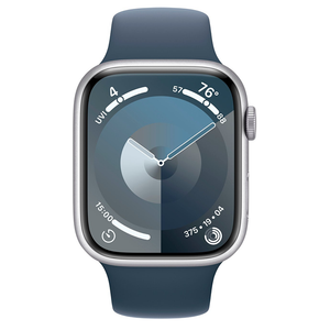 Apple Watch Series 9 45mm Silver Case w/ Storm Blue Band M/L MR9E3LL/A 2023