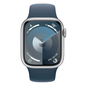 Apple Watch Series 9 41mm Cellular Silver Case W/ Storm Blue Band M/L MRHW3LL/A - quickshipelectronics