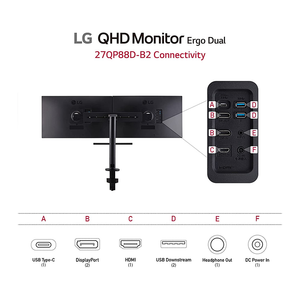 LG 24" QHD 1440p IPS Dual Display Monitor Ergo Stand 75hz 5ms 24QP88D-B2