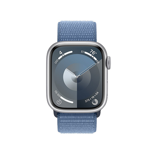 Apple Watch Series 9 41mm Cell Silver Case w/ Winter Blue Sport Loop MRHX3LL/A